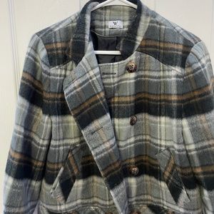 Cropped Plaid Blazer